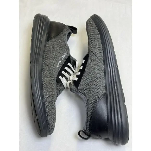 Cole Haan Grand Sport Journey Knit Sneakers Men’s Sz 10 Charcoal Black Lace Up - Picture 3 of 9